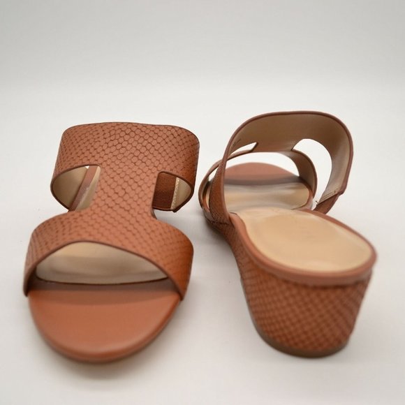 H by Halston Womens Regan Slide Sandal 8M brown Leathr CushionInsole NWOT W/box - Picture 3 of 5